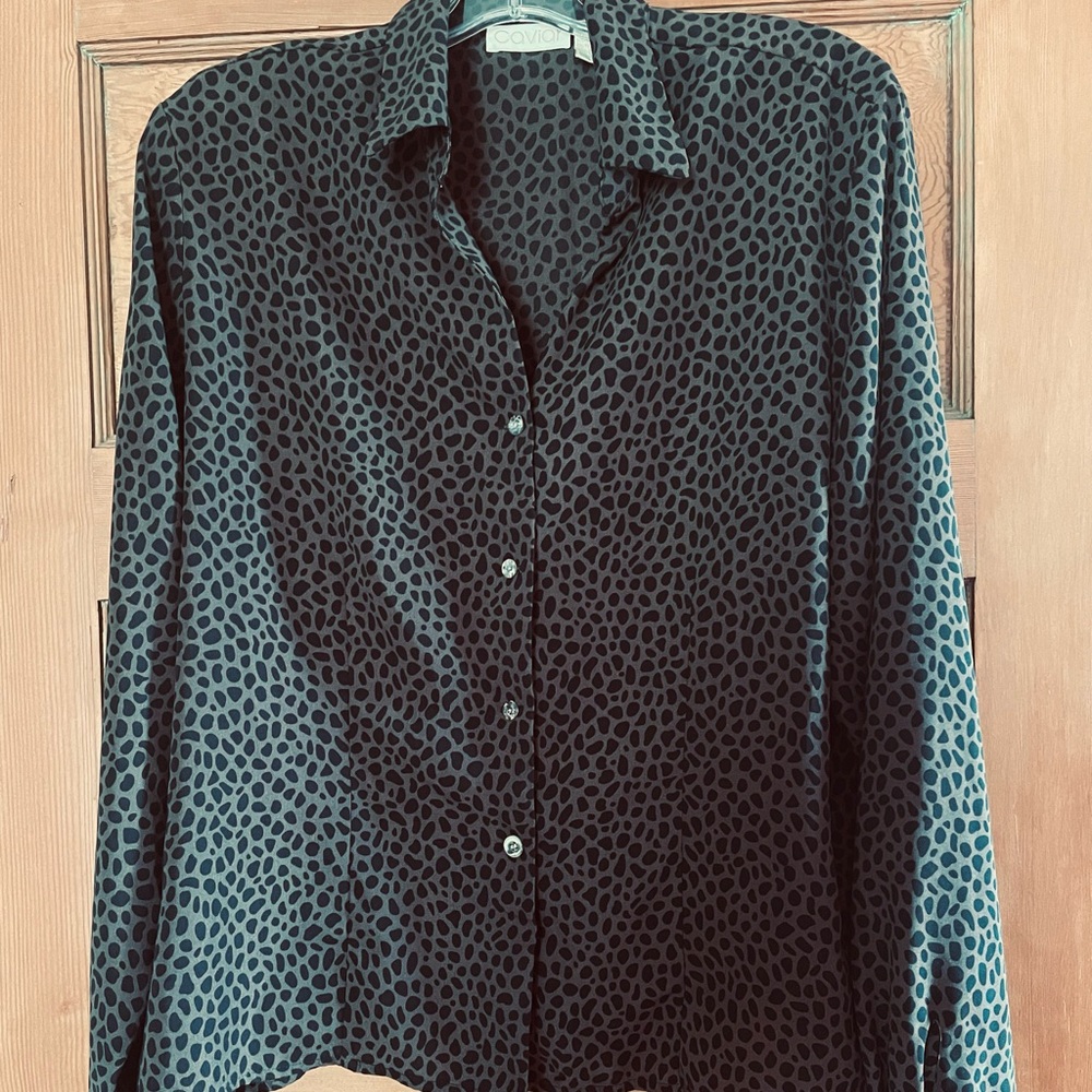Elegant Black Leopard Print Blouse